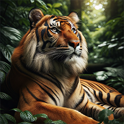 Изображение величественного тигра в его естественной среде обитания
