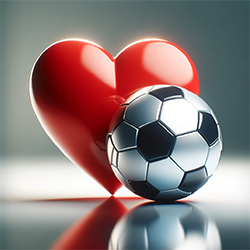 Мяч на фоне сердца