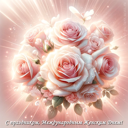 Ослепительный и волшебный букет светло-розовых роз